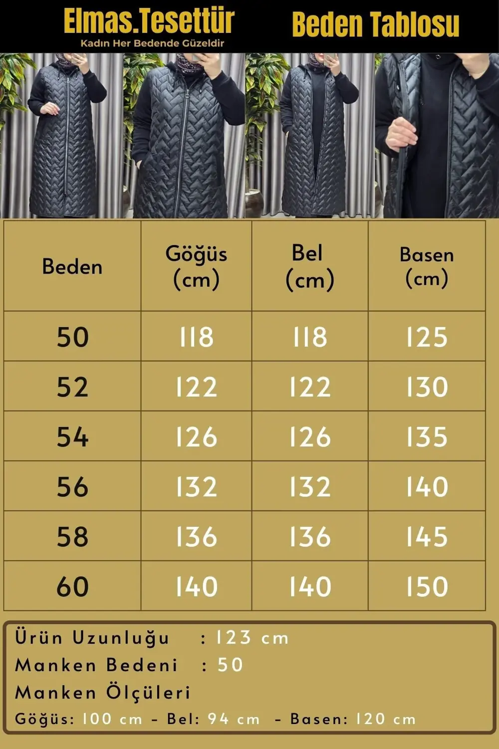 Kadın Giyim Büyük Beden Kapitone Çavuş Desen Kolları Üç İplik Şar
