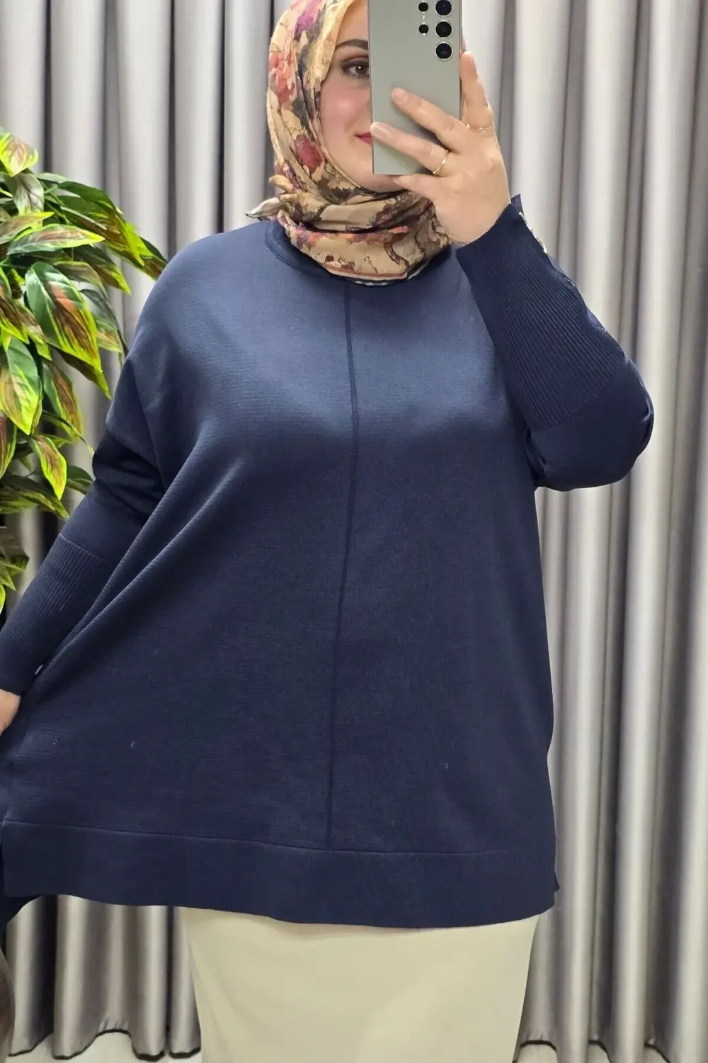 Kadın Giyim Büyük Beden Kolu Fermuar Detaylı Fitilli Standart Bed