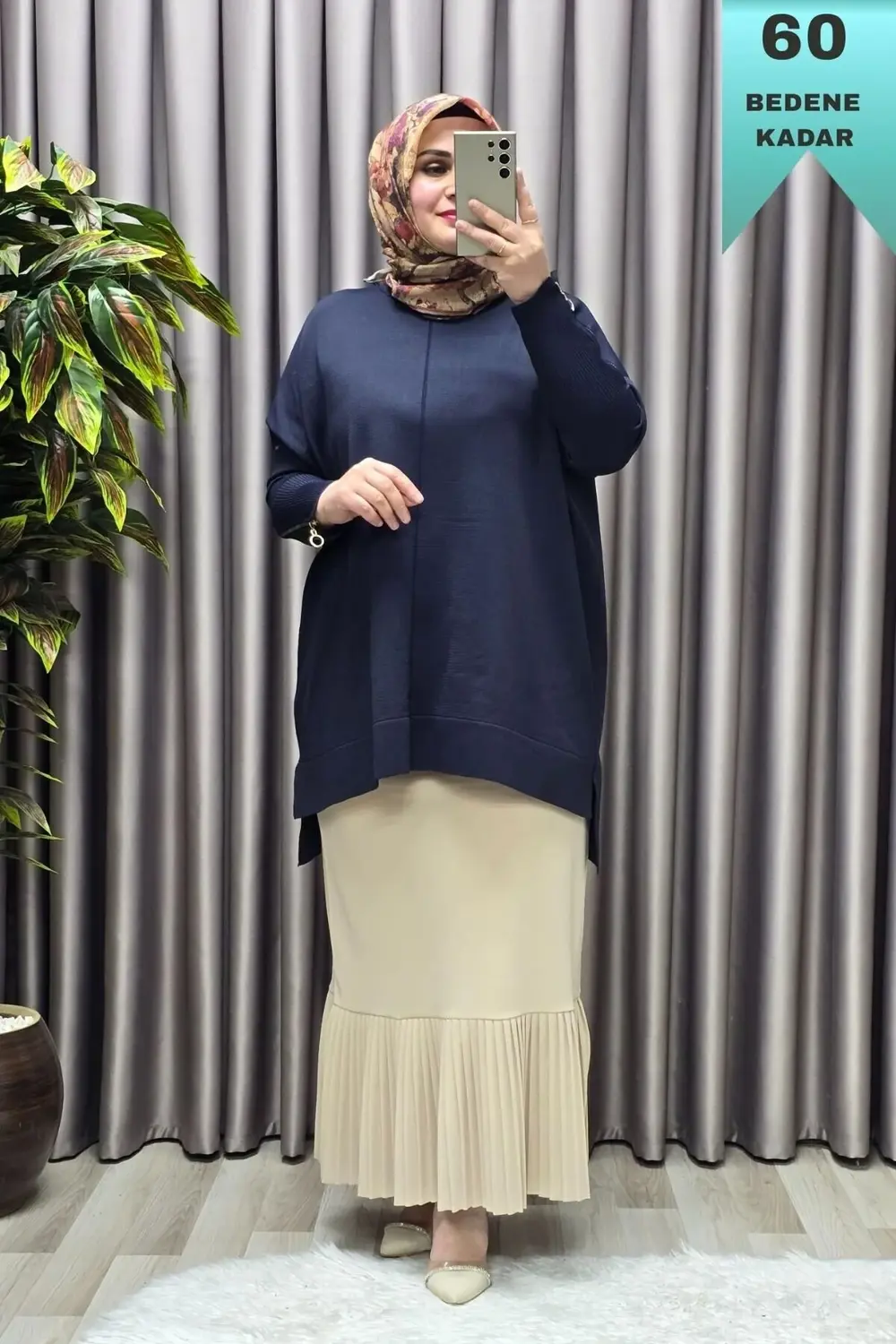 Kadın Giyim Büyük Beden Kolu Fermuar Detaylı Fitilli Standart Bed