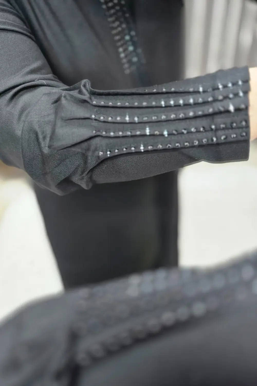 Kadın Giyim Büyük Beden Kolu Nevrür Taşlı Çimalı Elbise