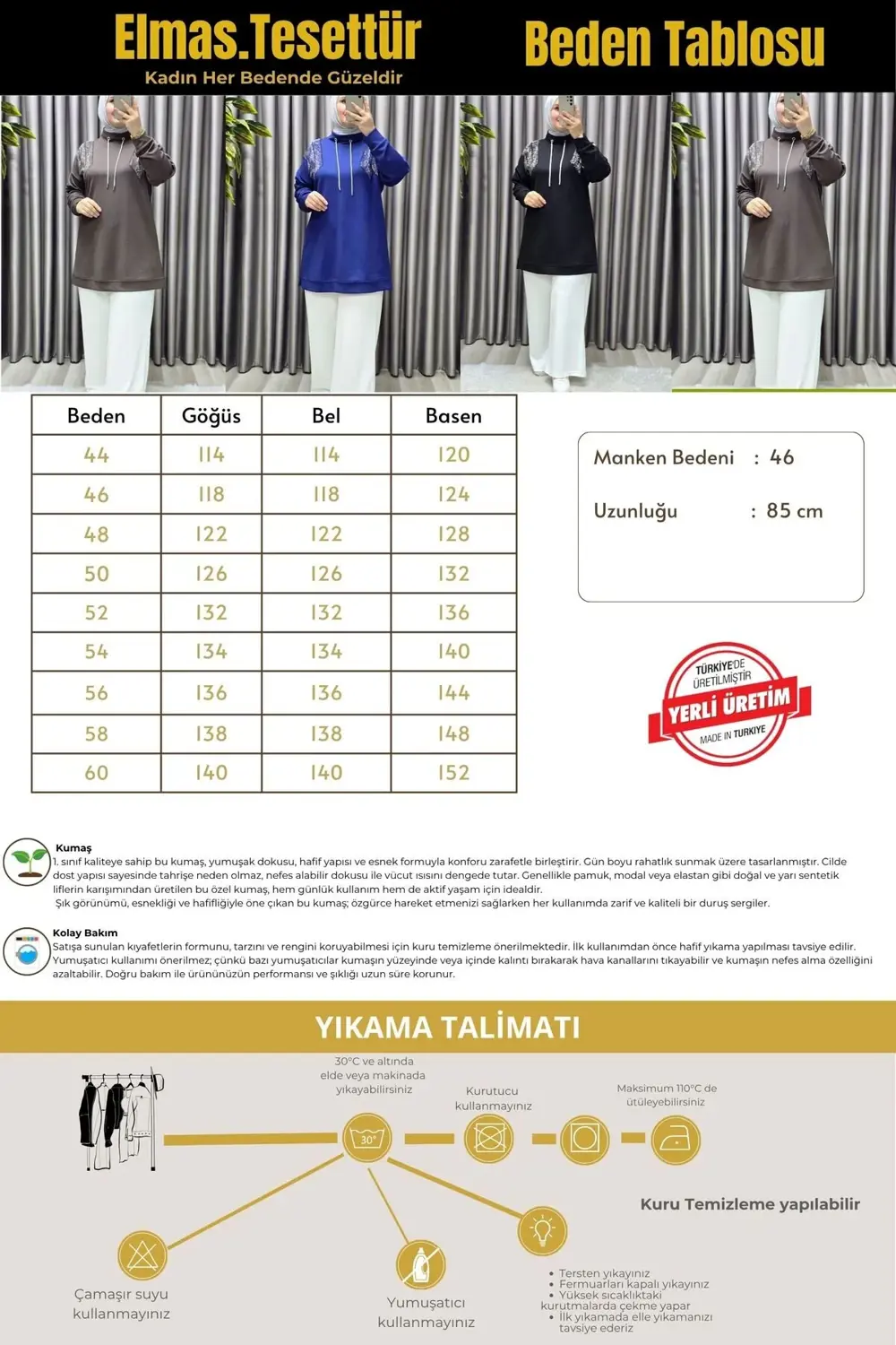 Kadın Giyim Büyük Beden Önü Taşlı Tunik