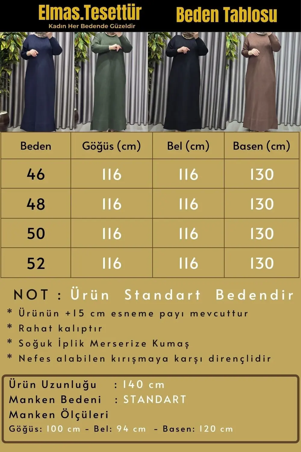 Kadın Giyim Büyük Beden Soğuk Triko Fitilli Elbise