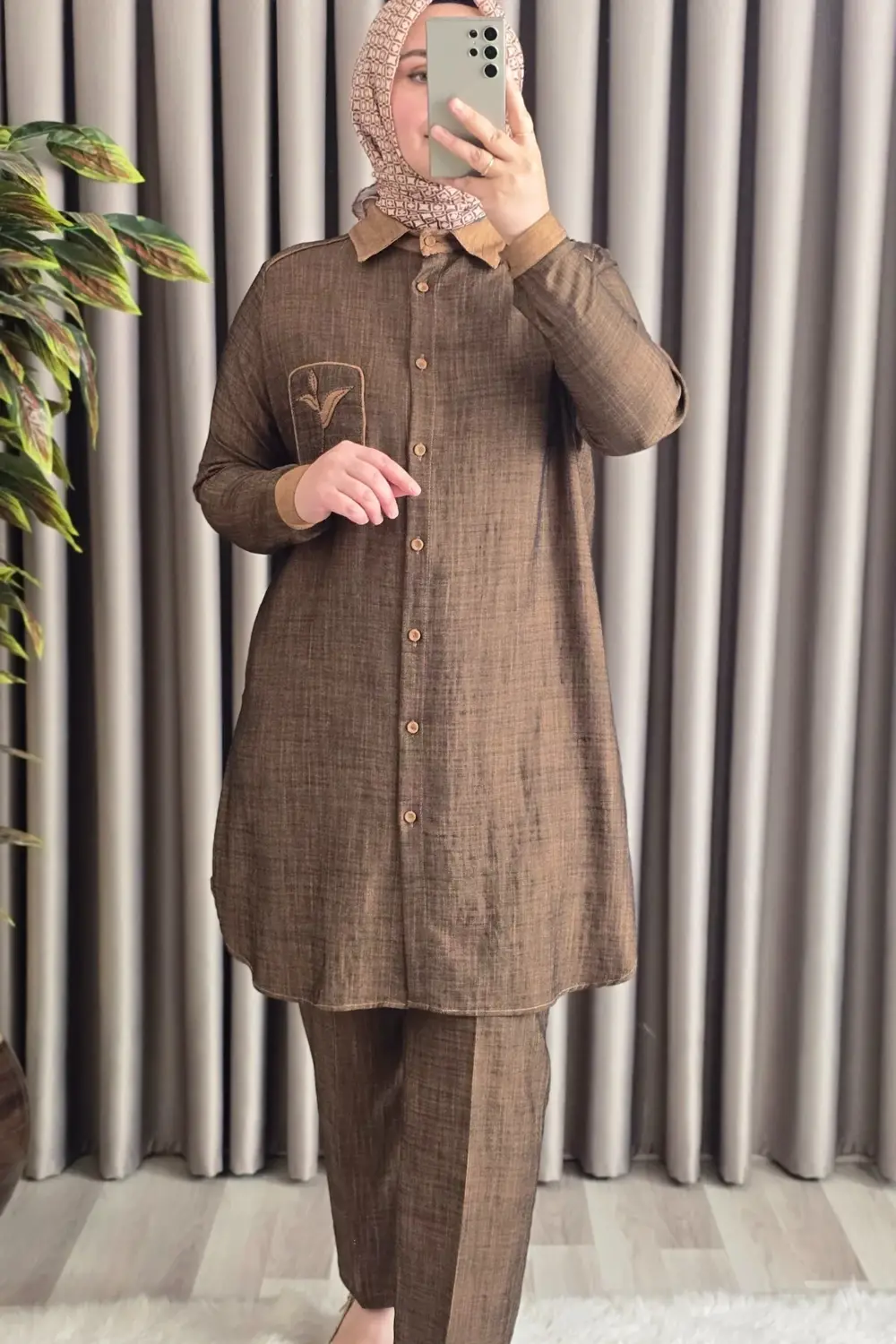 Elmas Tesettür Kadın Giyim Büyük Beden Taş İşlemeli Takım