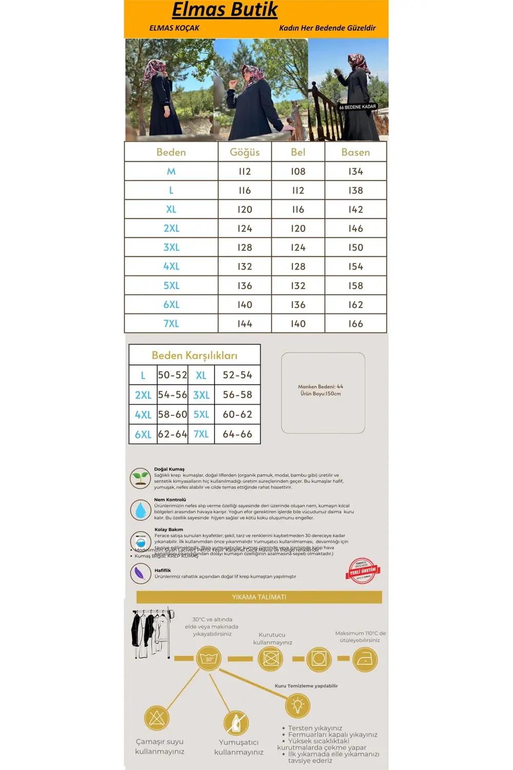 Kadın Giyim Büyük Beden Tesettür 16 Parça Mevlana Ferace