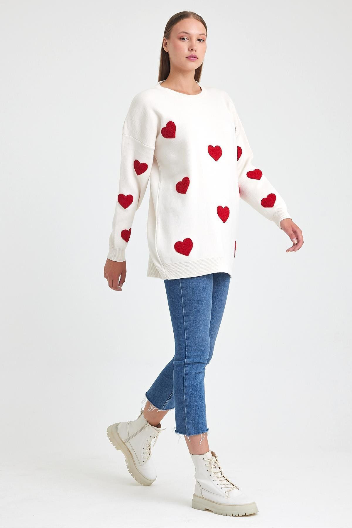 Kadın Giyim Kalp Detay Tunik