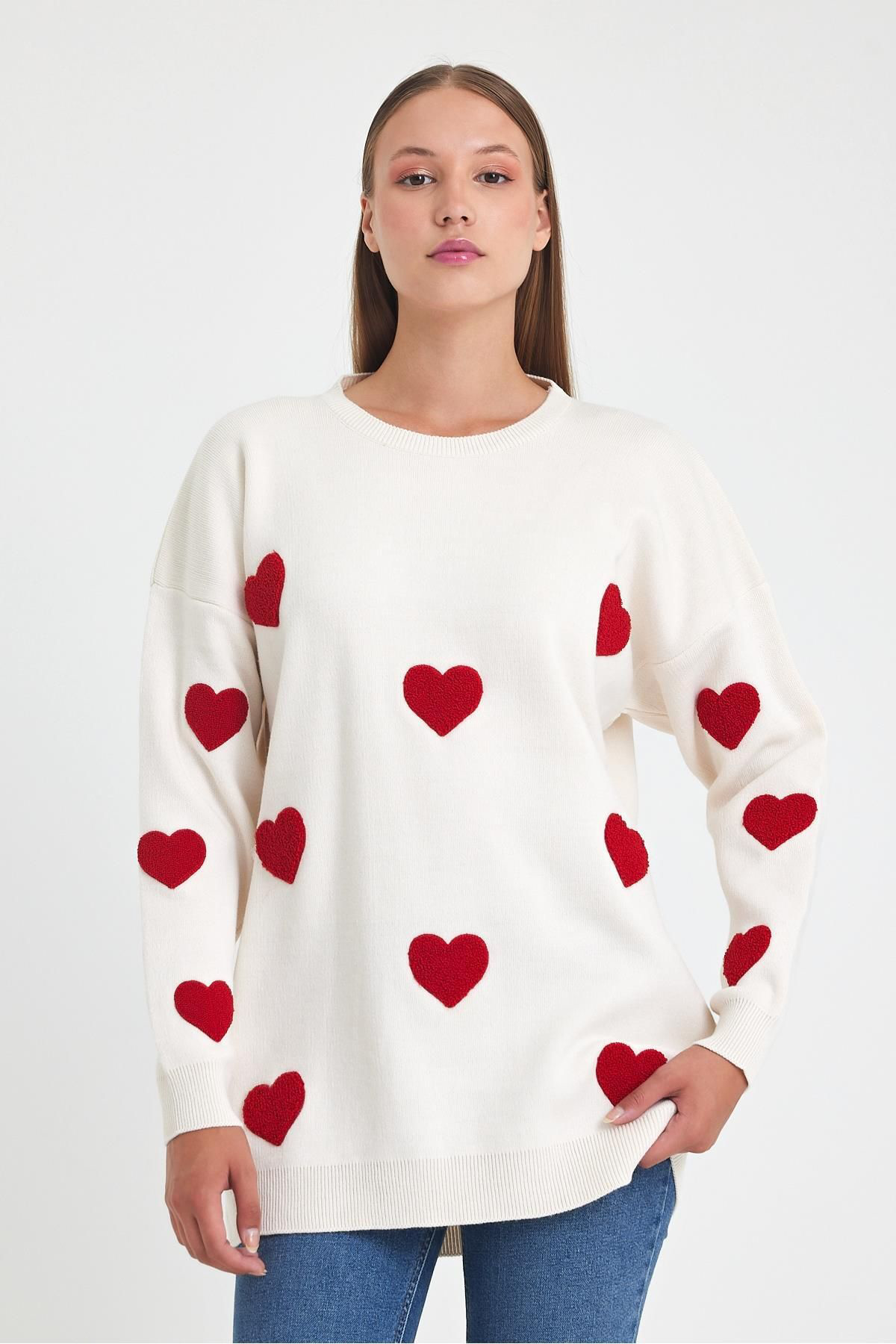 Kadın Giyim Kalp Detay Tunik