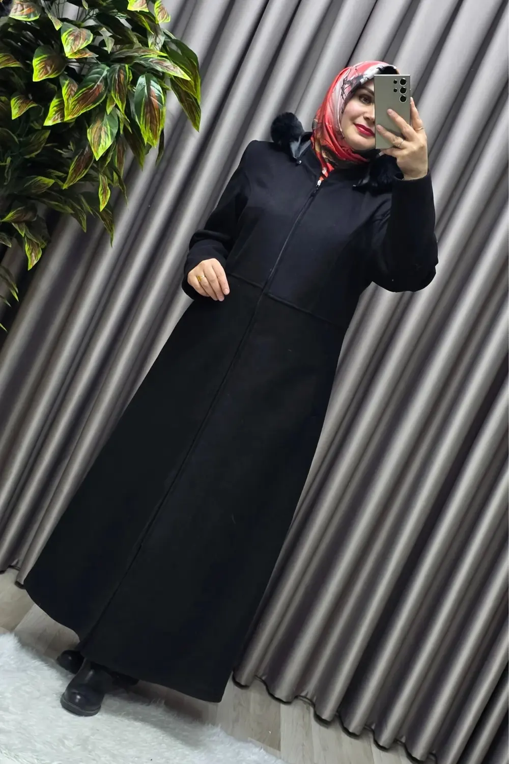 Kadın Giyim Kapşonlu Tam Boy Mevlana Kaşe