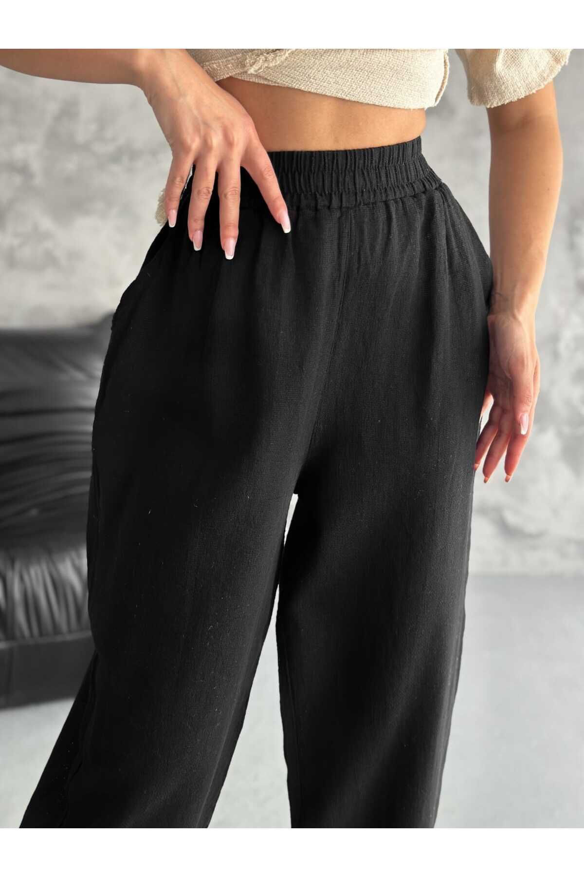KADIN GİYİM KETEN RAHAT PANTOLON