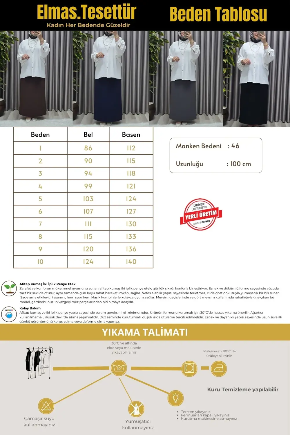 Kadın Giyim Krep Kalem Etek