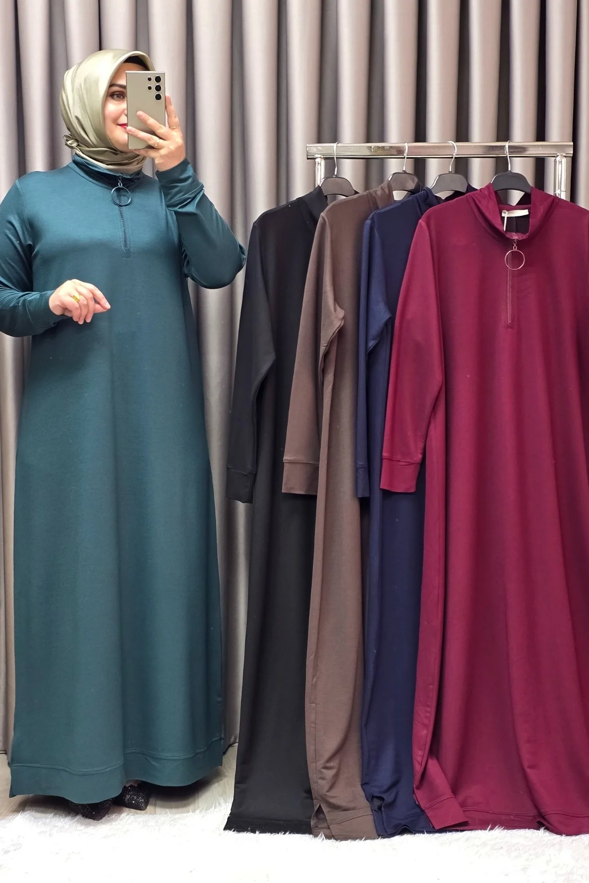 Kadın Giyim Kristal Fermuarlı Elbise