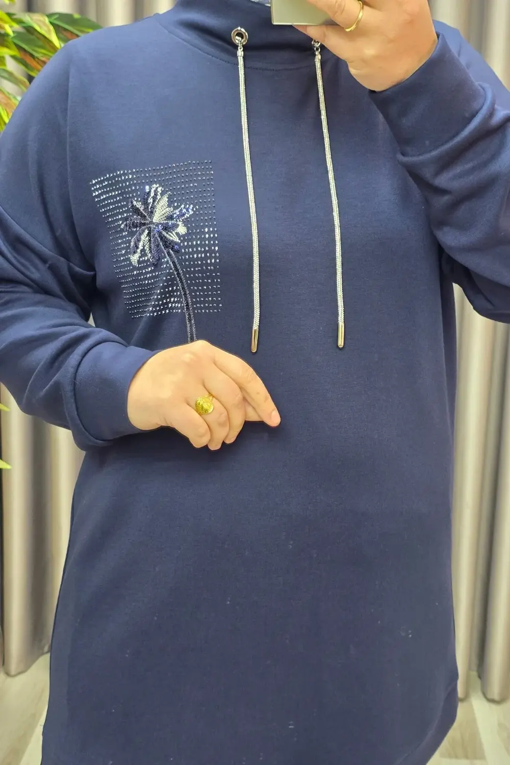 Kadın Giyim Modal Sırtı Nakışlı Tunik