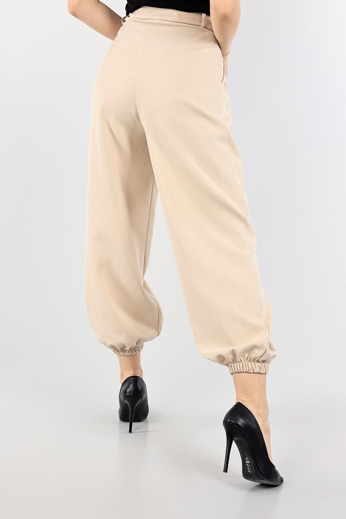 Kadın Giyim Paça Lastik Jogger Kumaş Pantolon