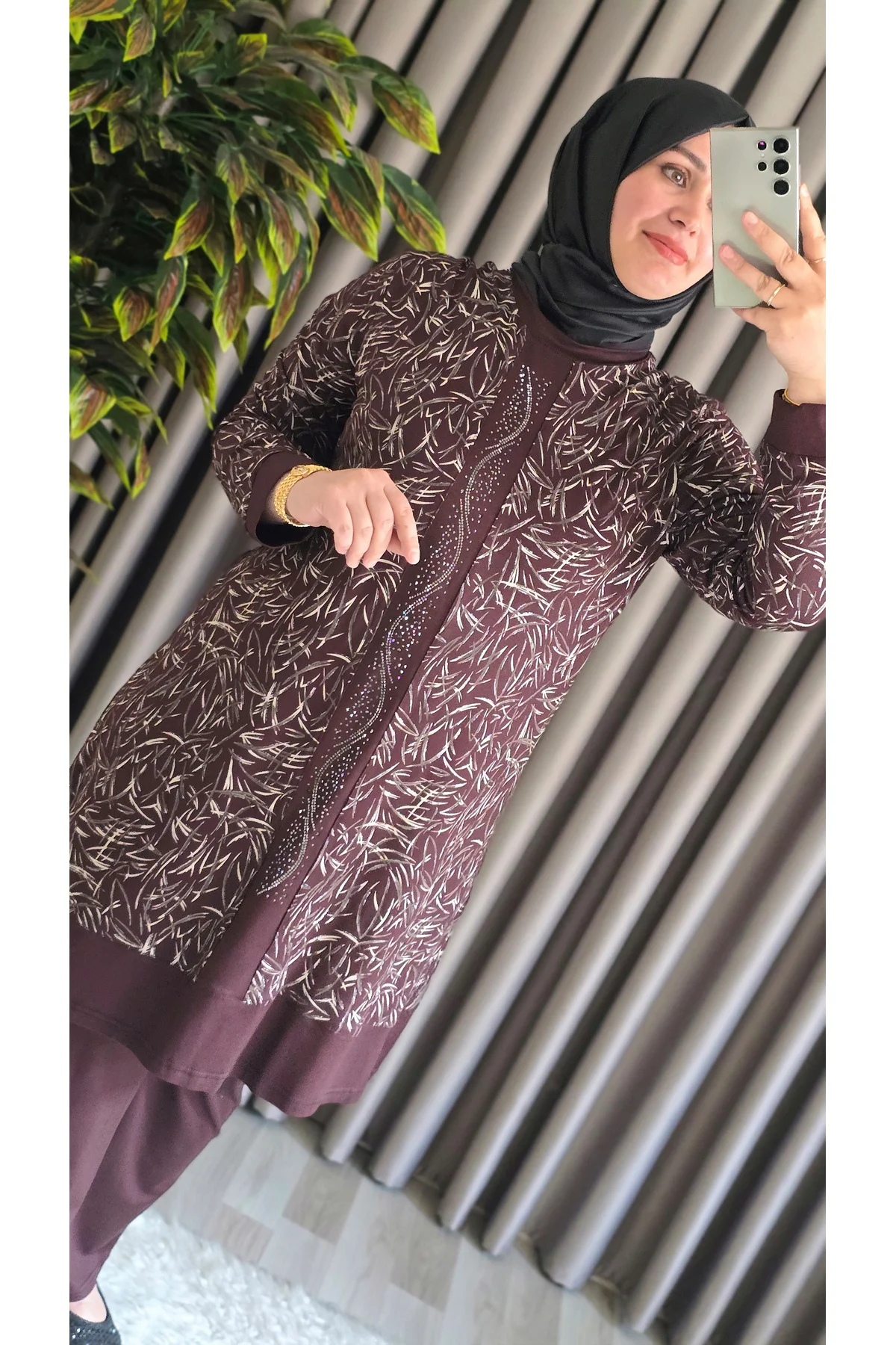 Kadın Giyim Şerit Desenli Samira Takım