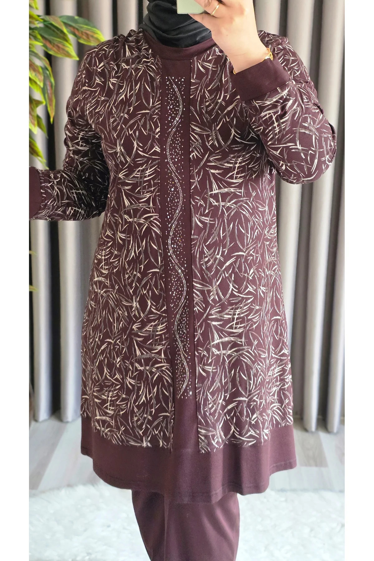 Kadın Giyim Şerit Desenli Samira Takım