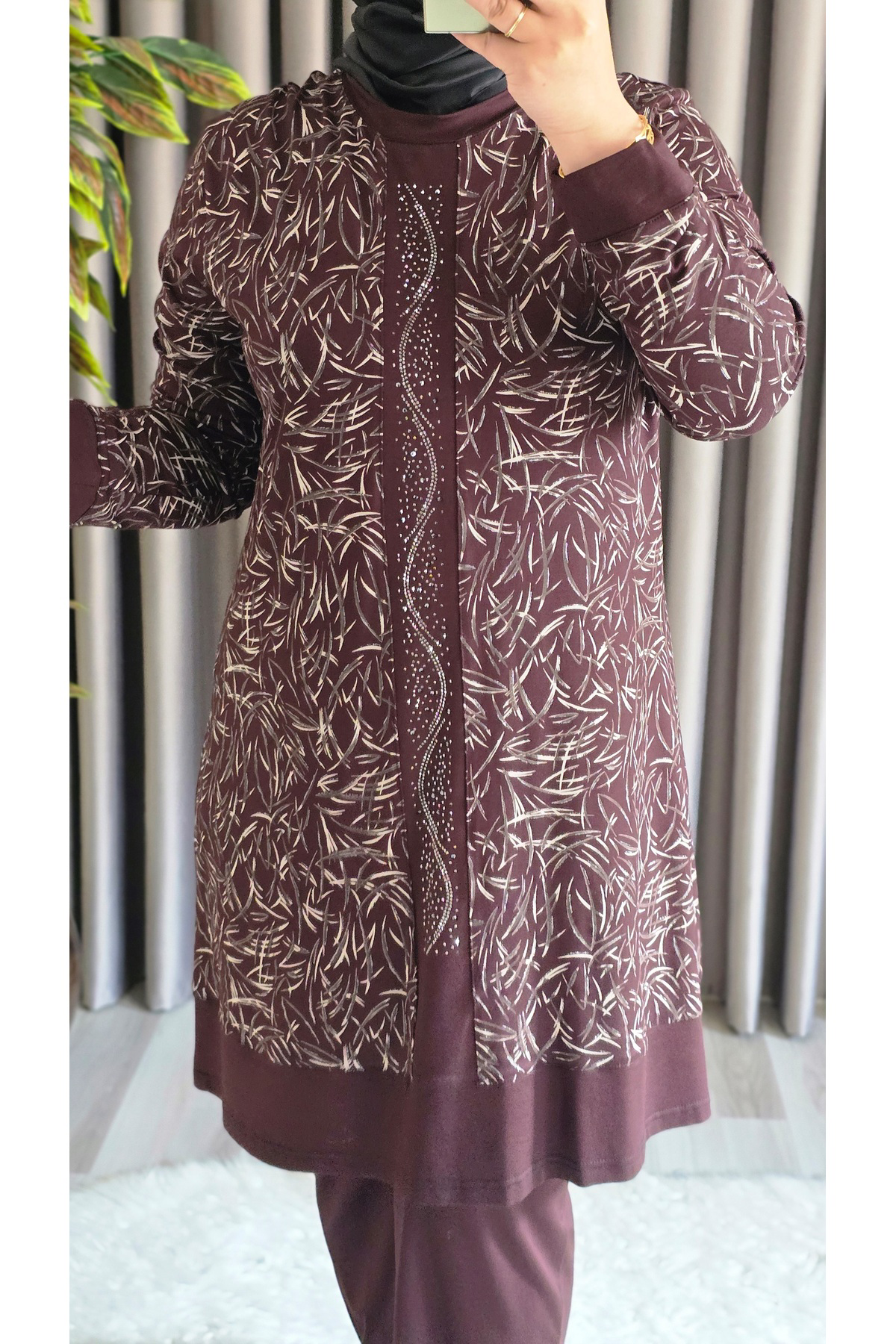 Elmas Tesettür Kadın Giyim Şerit Desenli Samira Takım Elmas Tesettür Kadın Giyim Şerit Desenli Samira Takım