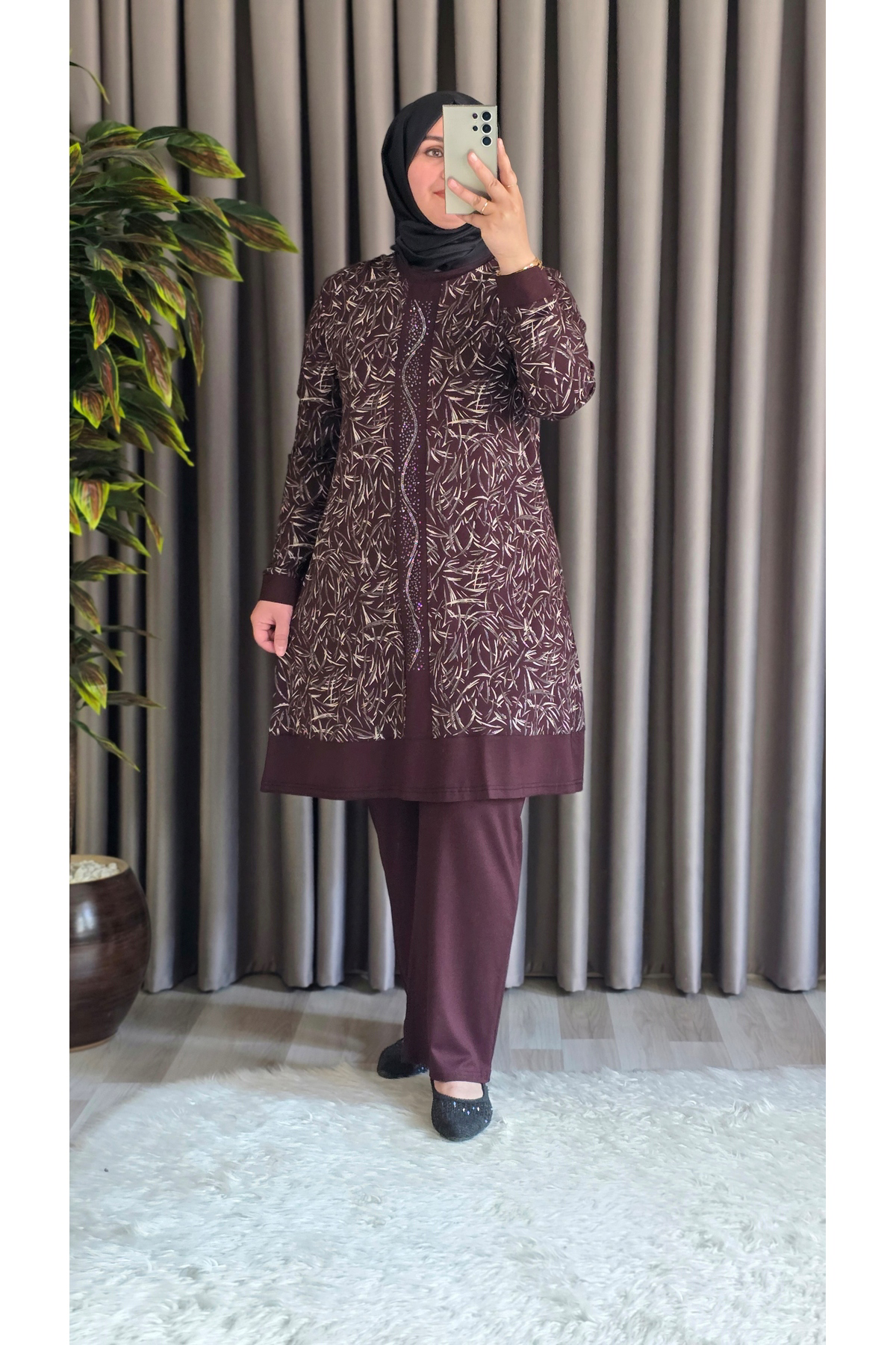 Elmas Tesettür Kadın Giyim Şerit Desenli Samira Takım Elmas Tesettür Kadın Giyim Şerit Desenli Samira Takım