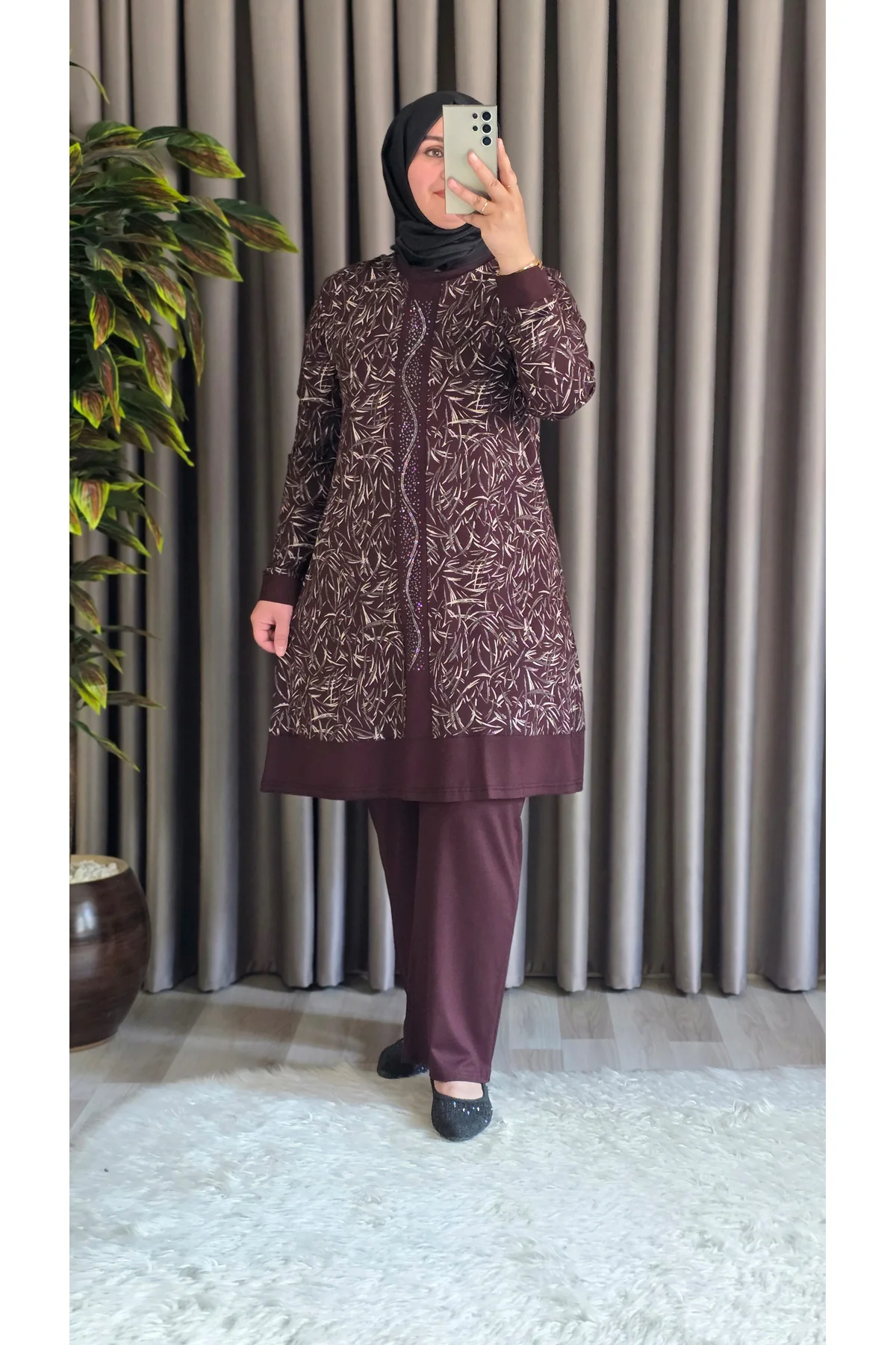 Kadın Giyim Şerit Desenli Samira Takım