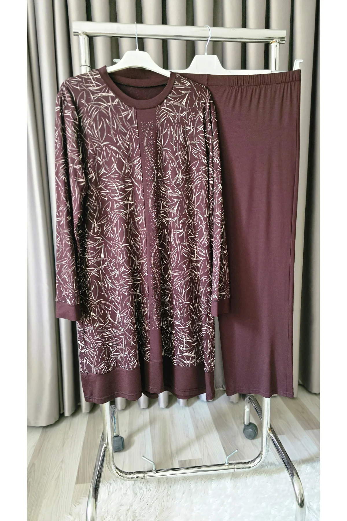 Kadın Giyim Şerit Desenli Samira Takım