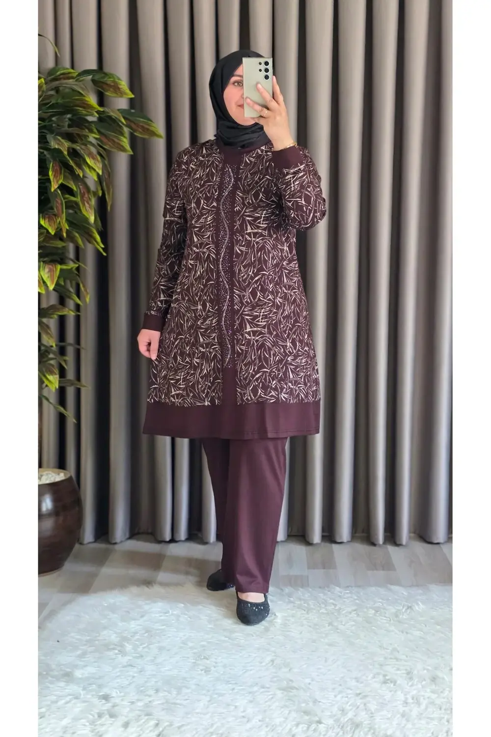 Kadın Giyim Şerit Desenli Samira Takım