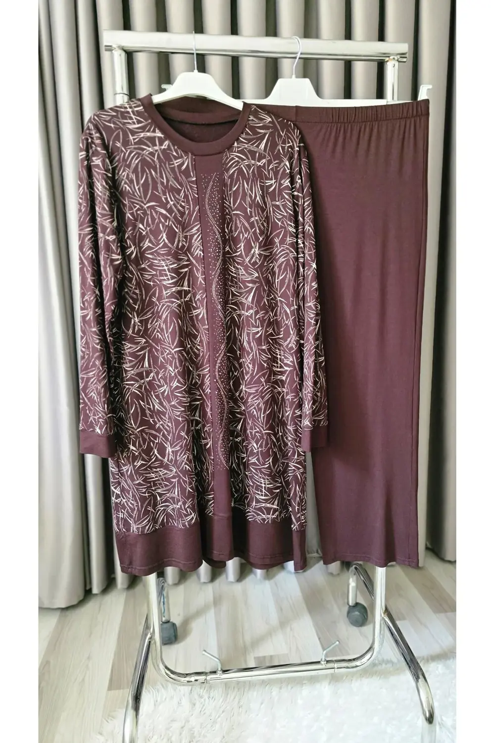 Kadın Giyim Şerit Desenli Samira Takım