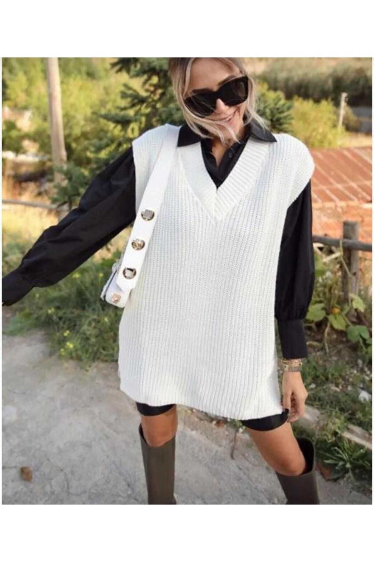 Kadın Giyim V Yaka Süveter