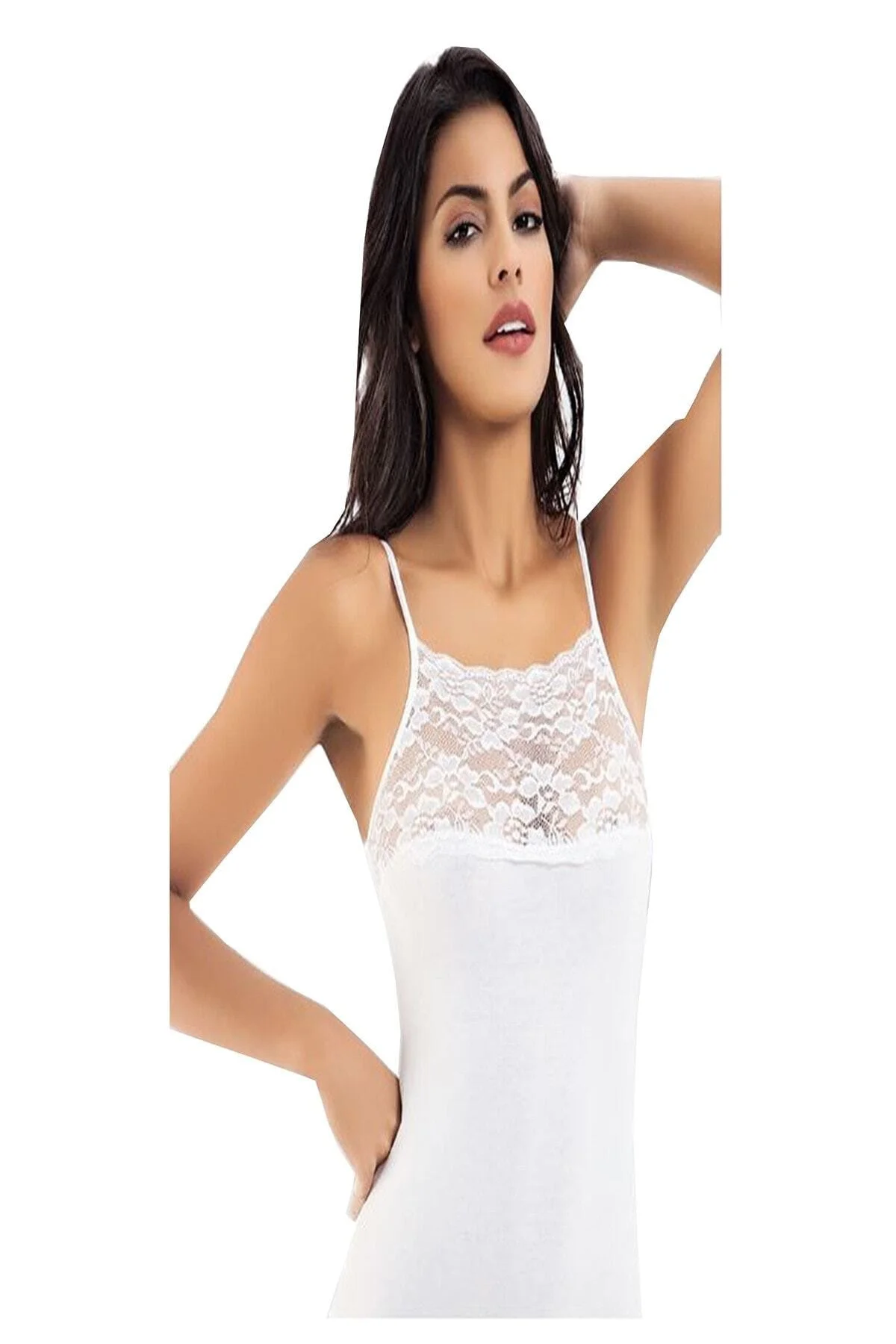 Kadın Gri 3'Lü Paket Kota 6033 Güpürlü Atlet Body