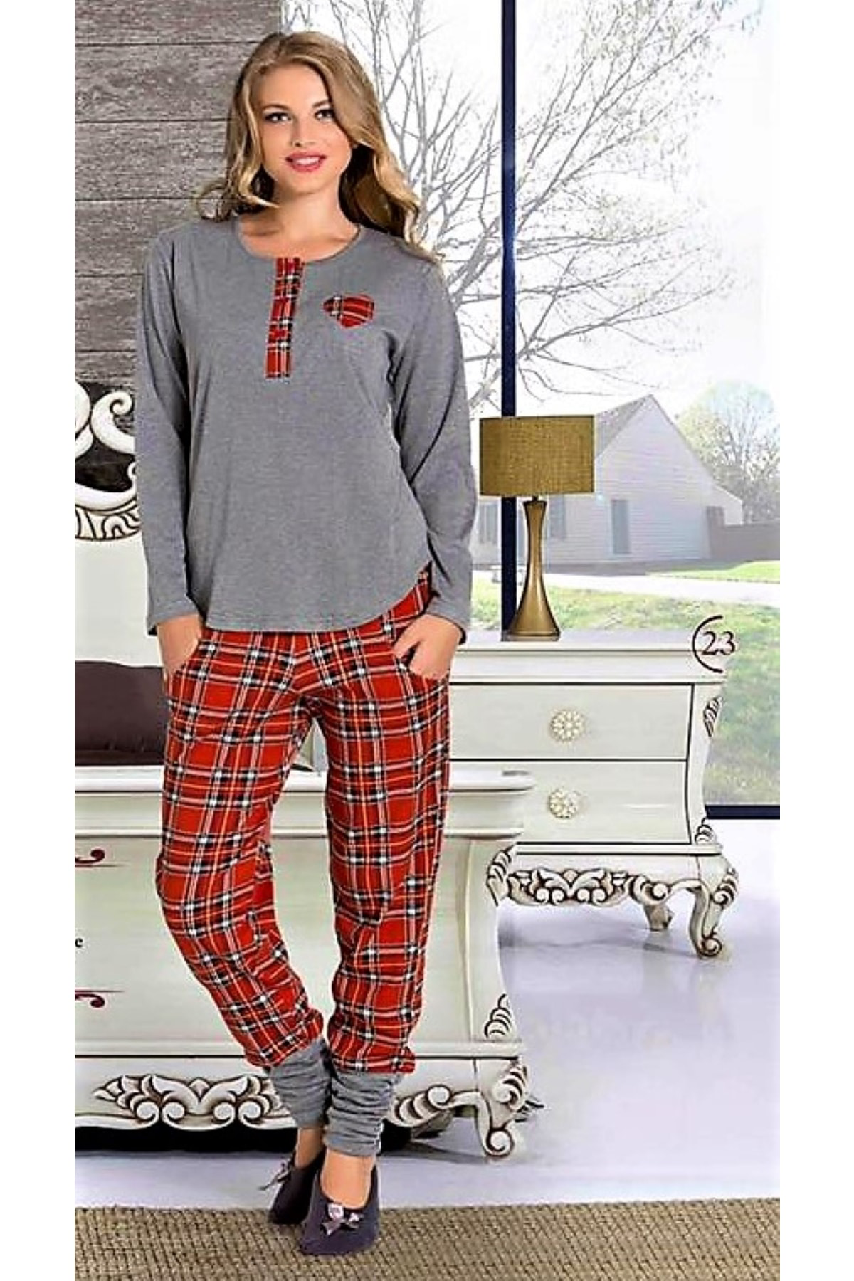 Kadın Gri Pijama Takımı
