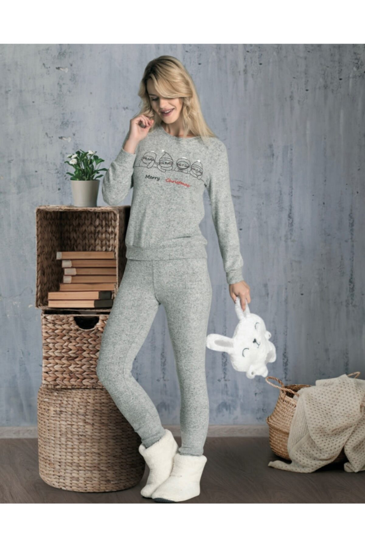 Dowry Kadın Gri Pijama Takımı