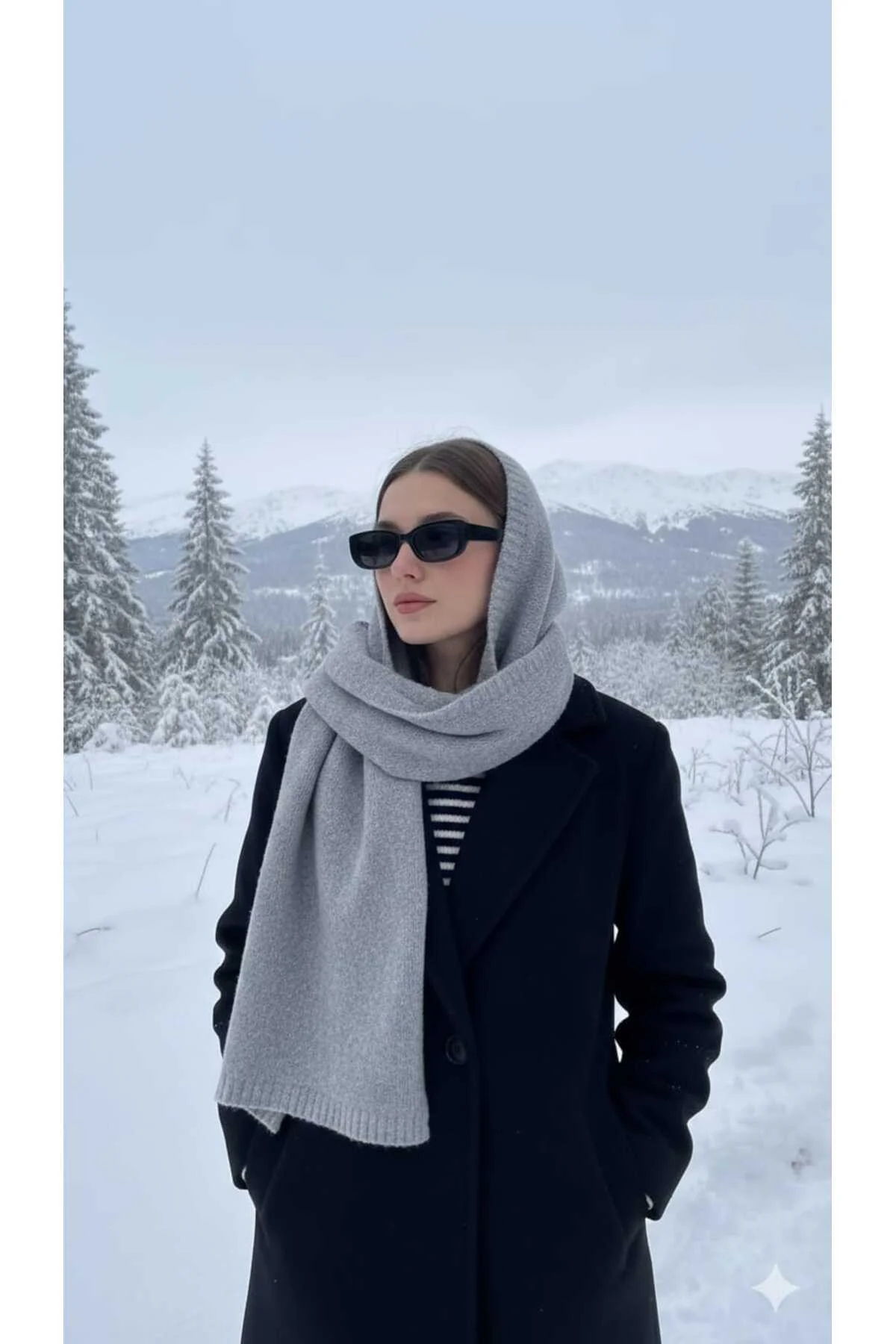 Kadın Gri Siyah Bej Kahverengi Örgü Balaklava Modern Stil PratikKapüşonlu Boyunluk ve Atkı Bir Arada Kadın Gri Siyah Bej Kahverengi Örgü Balaklava Modern Stil PratikKapüşonlu Boyunluk ve Atkı Bir Arada