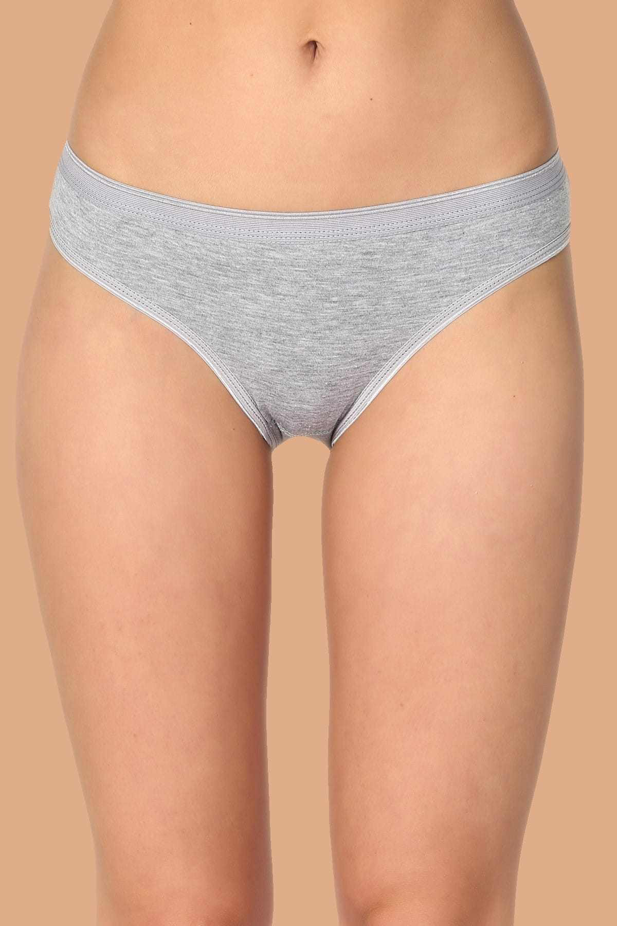 Kadın Gri 6'lı Paket Pamuklu Su Yolu Bikini Külot