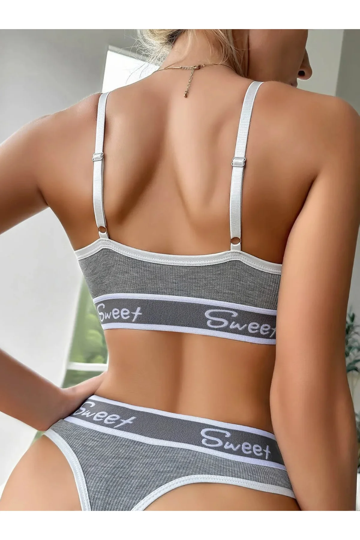 Kadın Gri Sweet Sütyen Kilot Takımı 5198