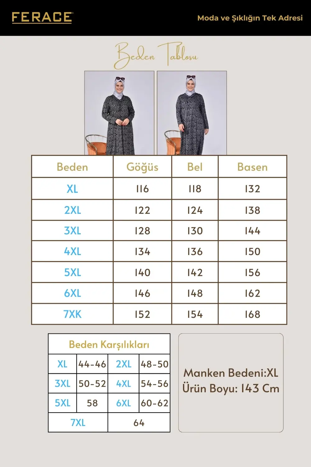 Kadin Gunluk Elbise Tesettur Leopar Desenli Buyuk Beden Elbise