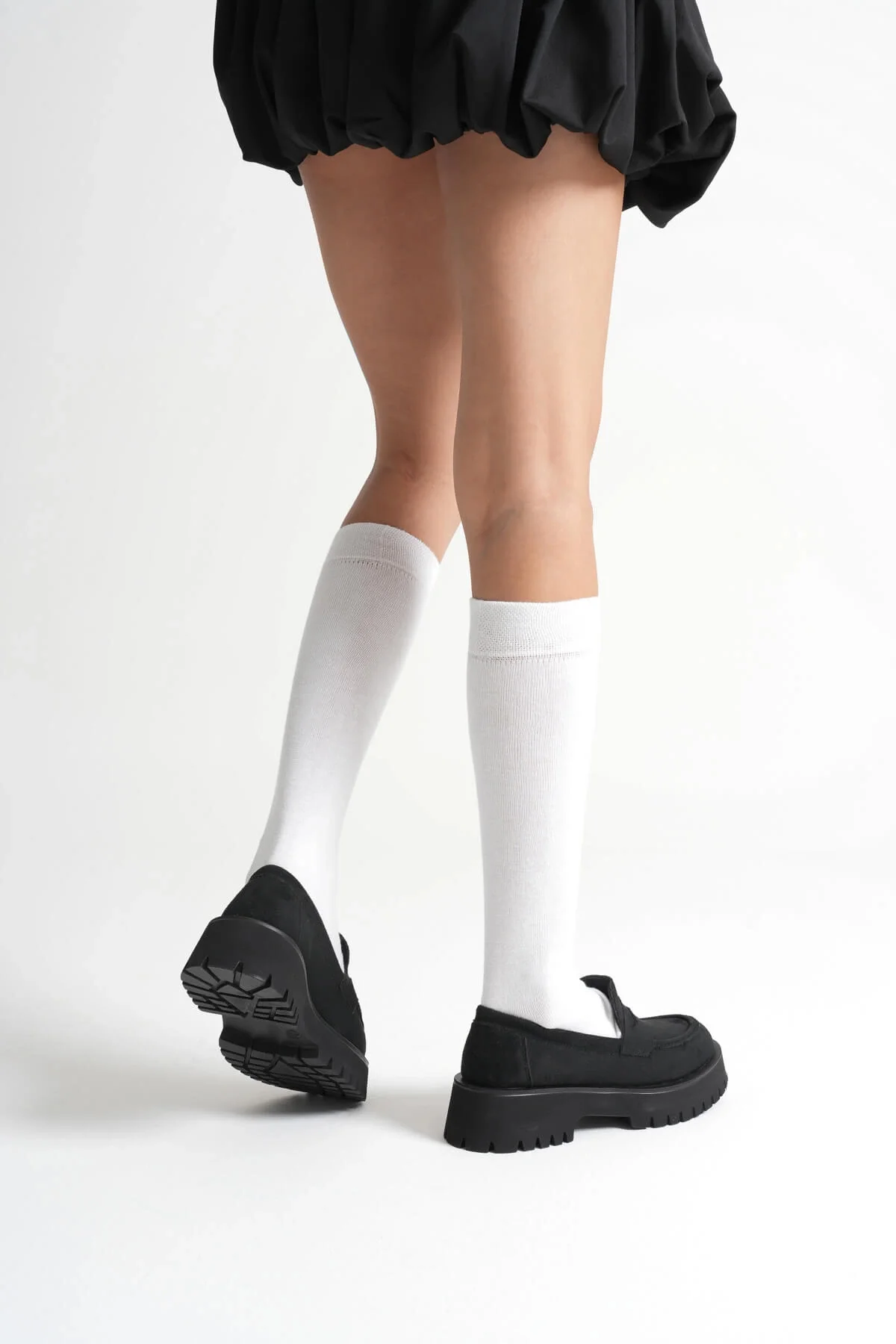 Kadın Günlük Siyah Süet Loafer Ayakkabı TR10MS02C