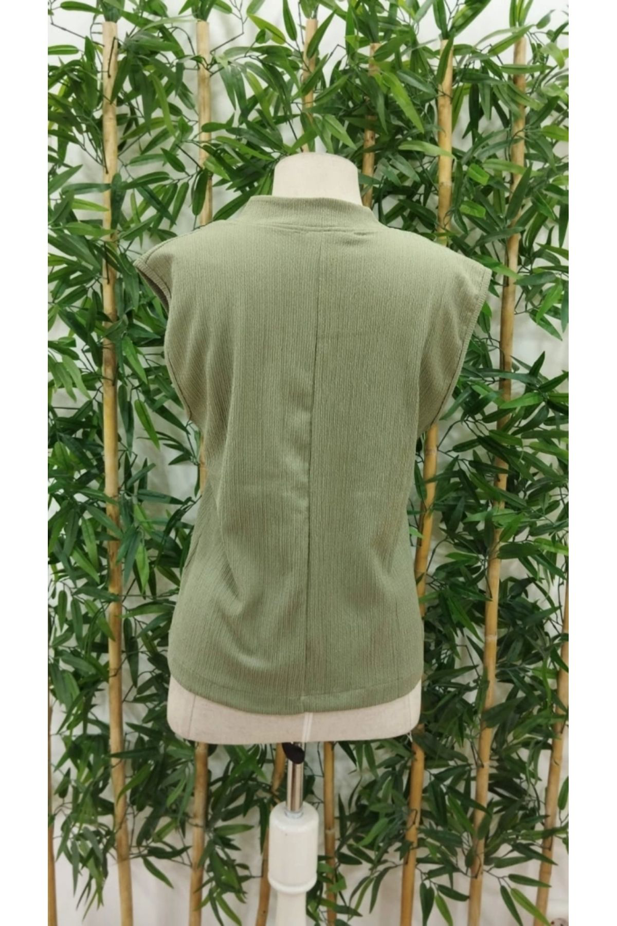 Kadın Hakim Yaka Fermuarlı Bürümcük Bluz