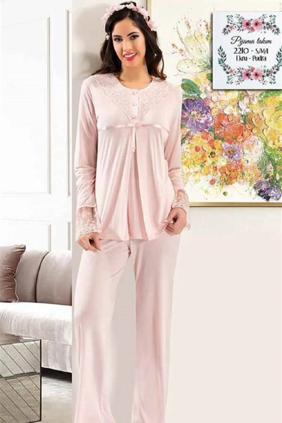 Kadın Hamile Lohusa Pijama Takım 2210