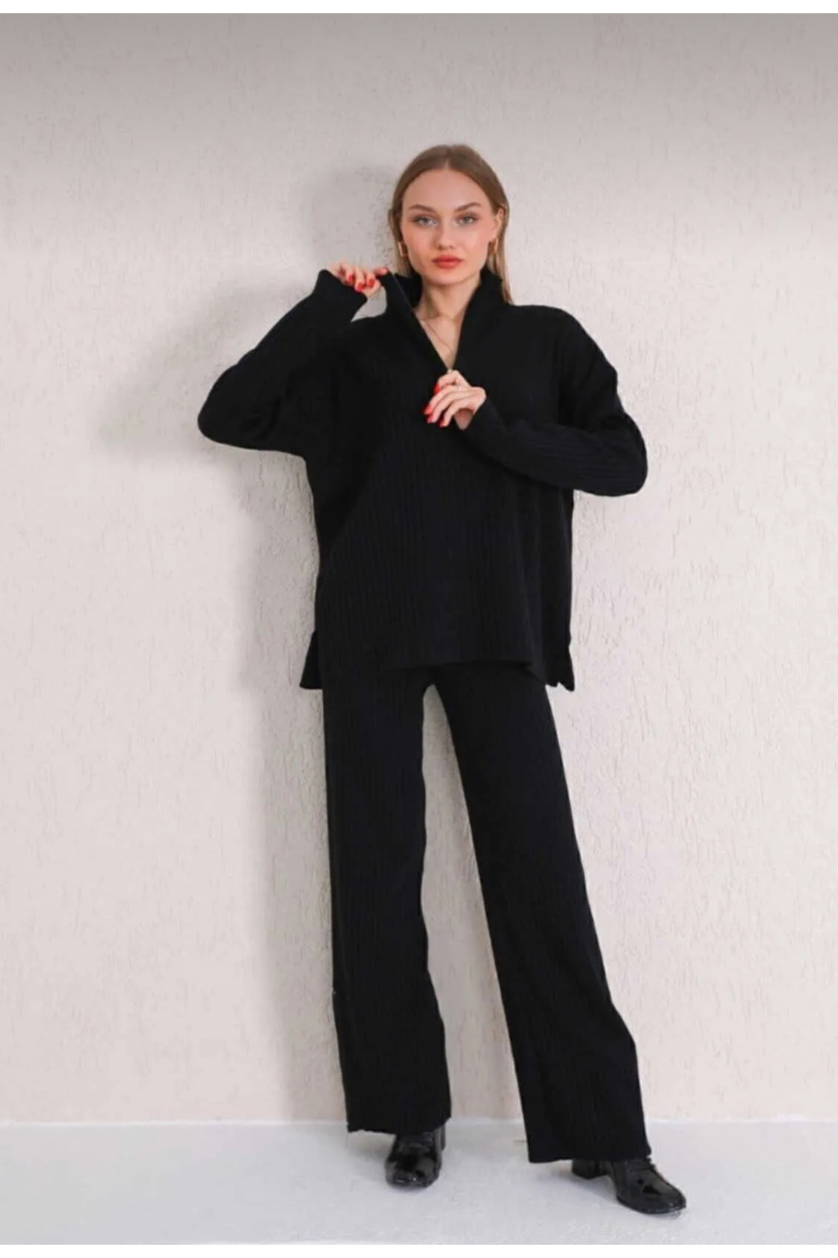 Diğer Marka Kadın İkili Triko Takım Fermuar Detaylı