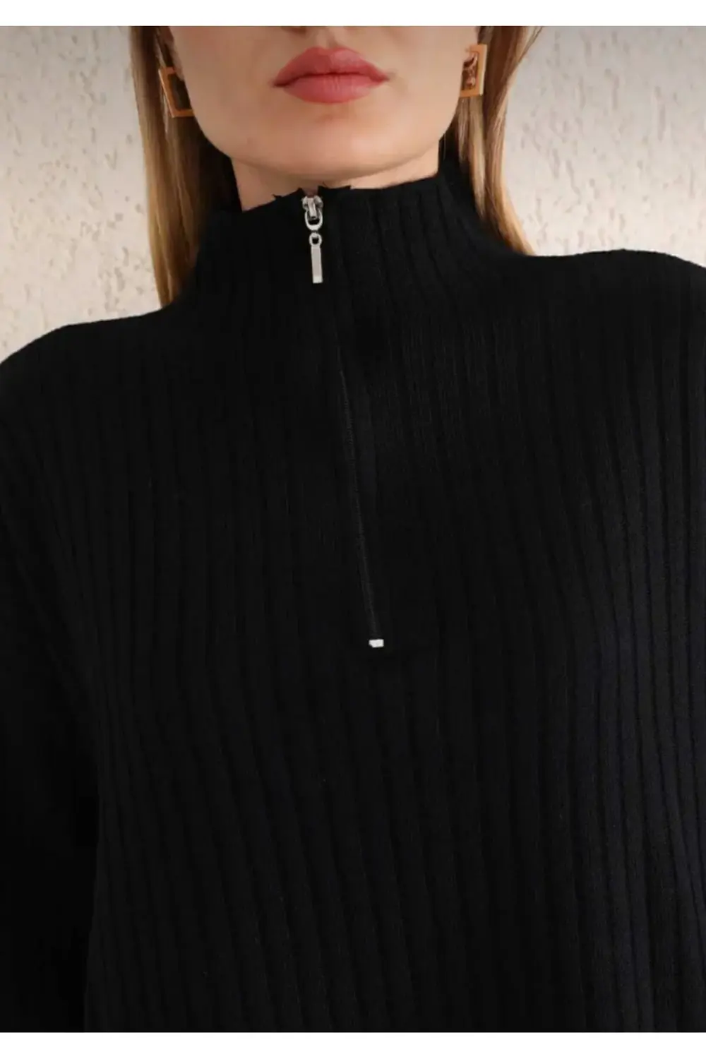 Kadın İkili Triko Takım Fermuar Detaylı