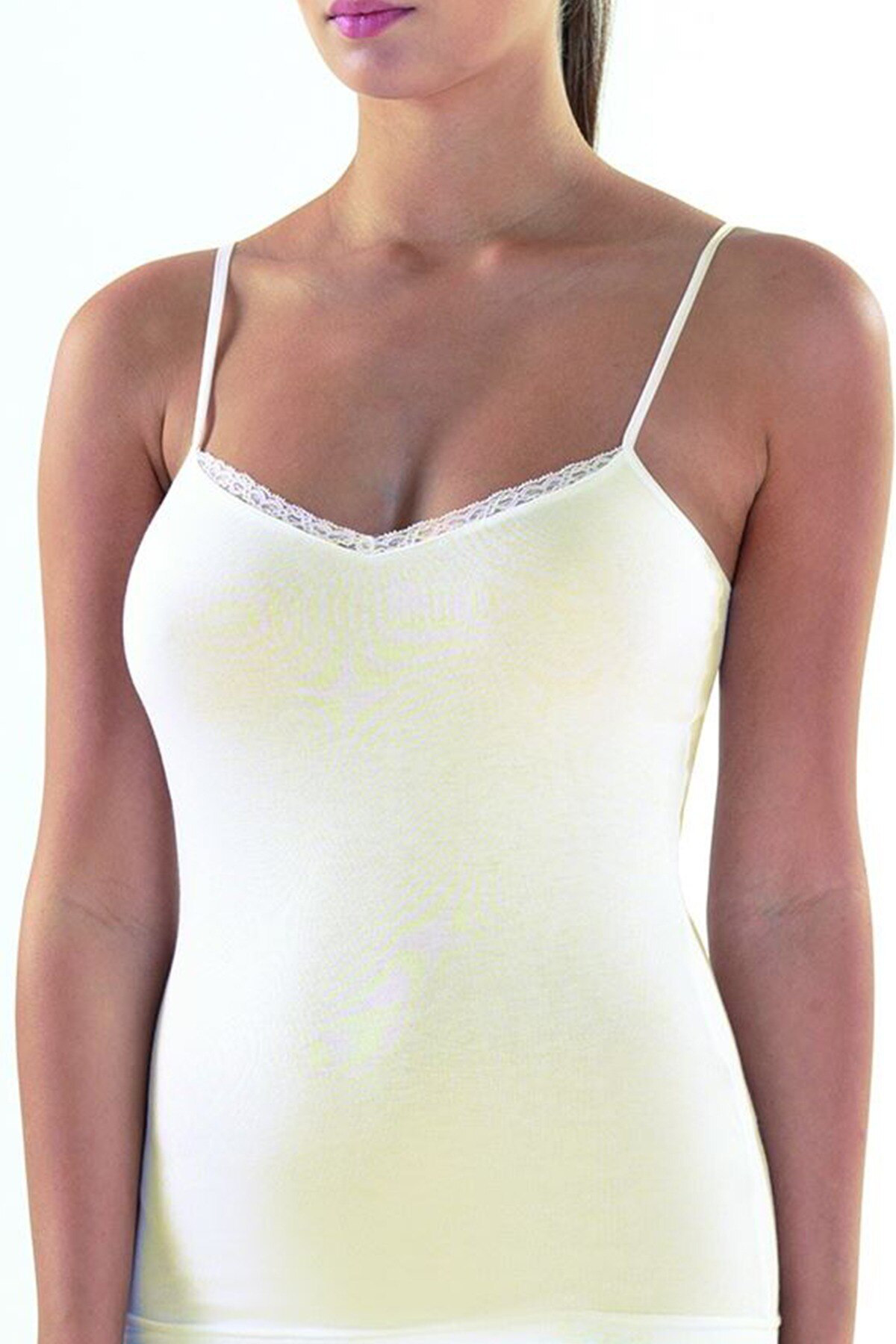 Apaydin Kadın İnce Askılı Atlet Comfort Elegance 1365 - Krem