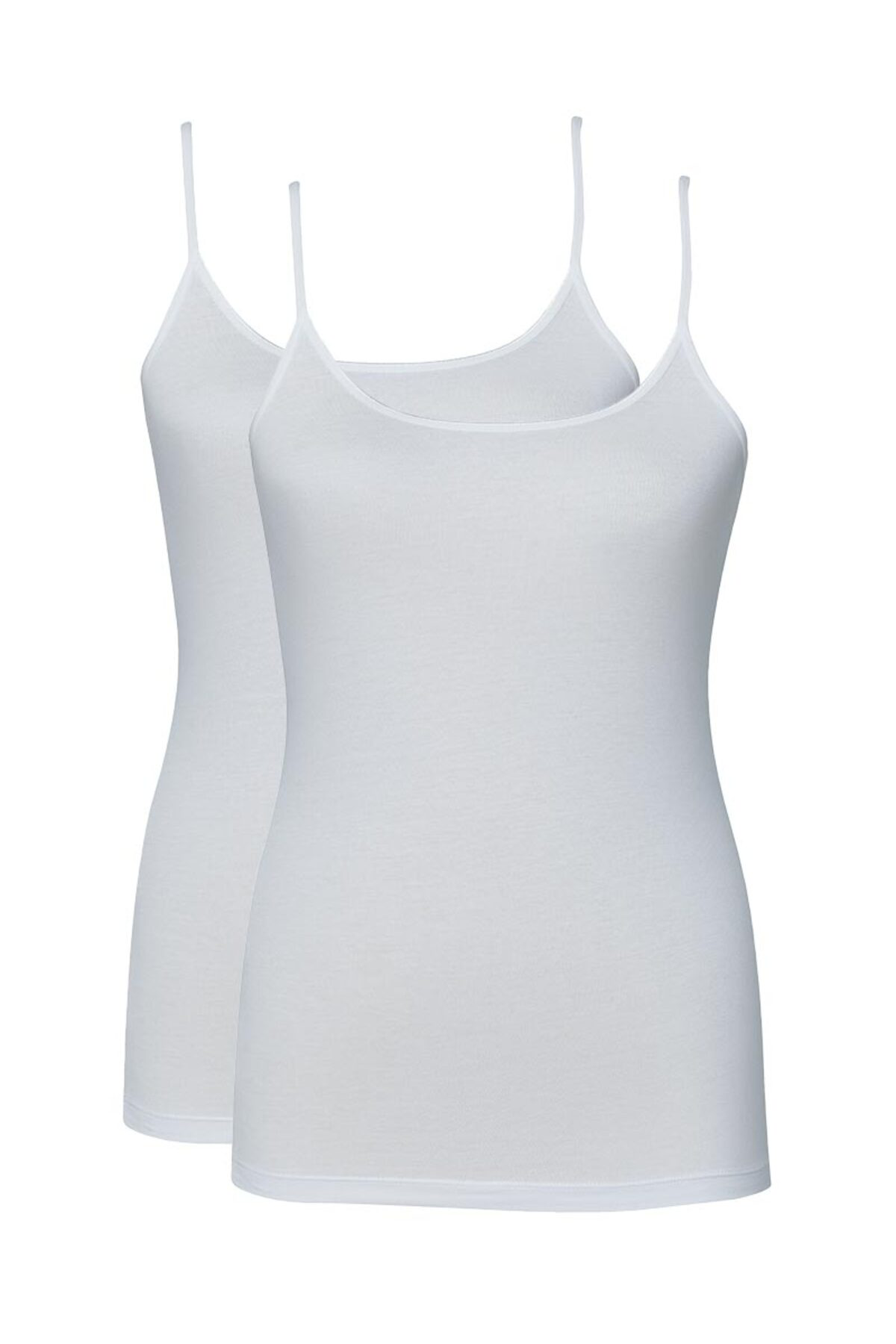 Blackspade Kadın İnce Askılı Atlet 2Li Paket Essential 1591 - Beyaz