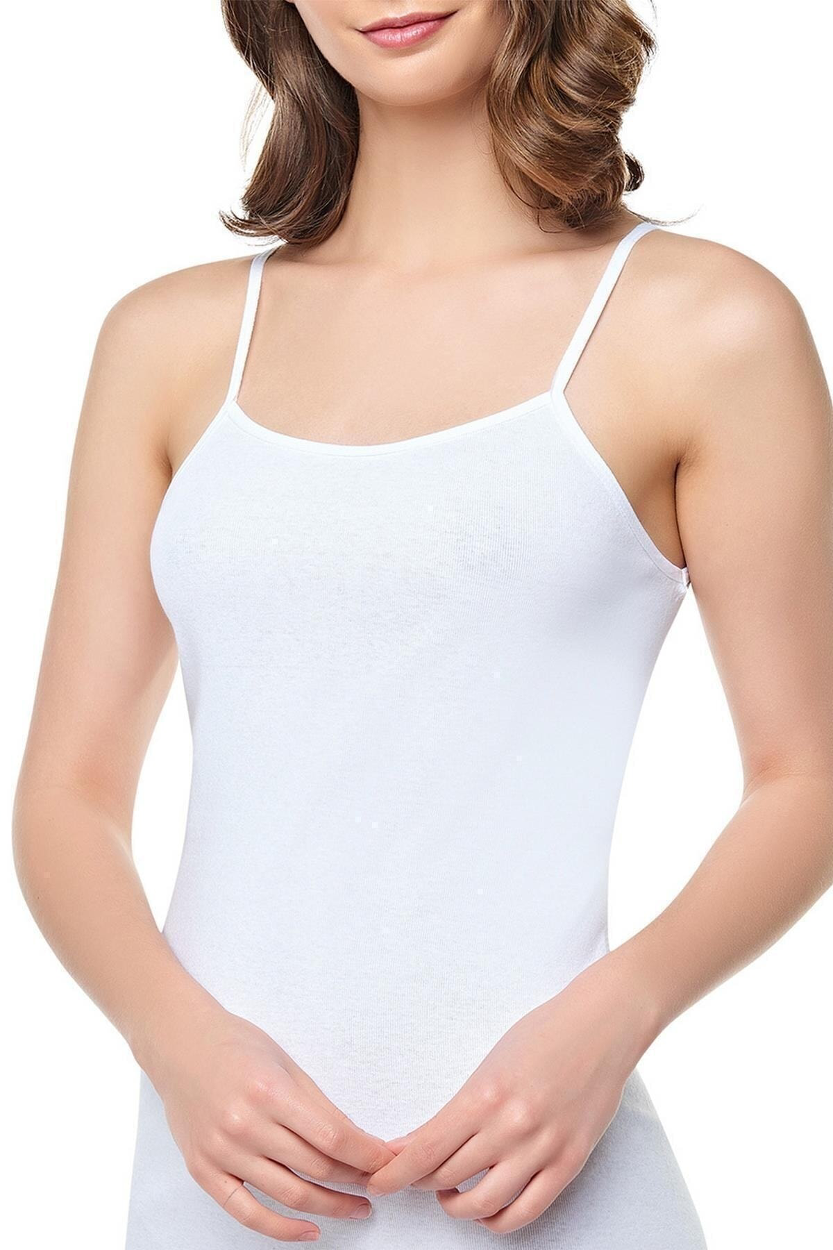 Kadın İp Askılı Atlet Büyük Beden 6'lı Paket 0061