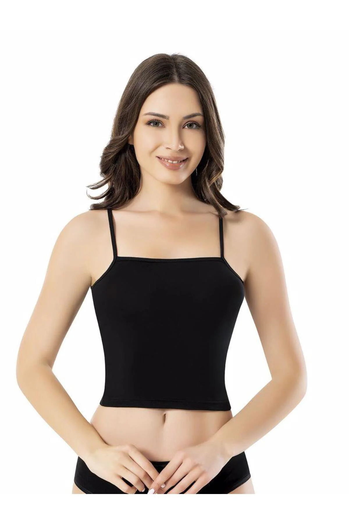 Kadın İp Askılı Büstiyer Crop 1 Adet -6377