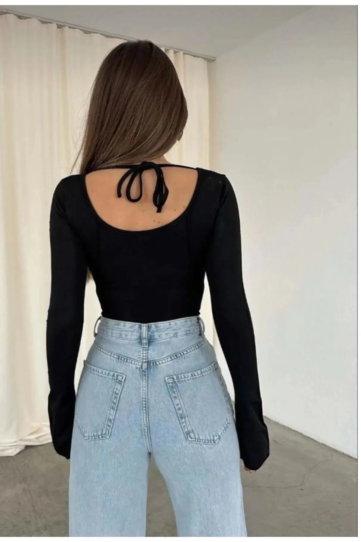 kadın Ispanyol Kol Basic Crop Top