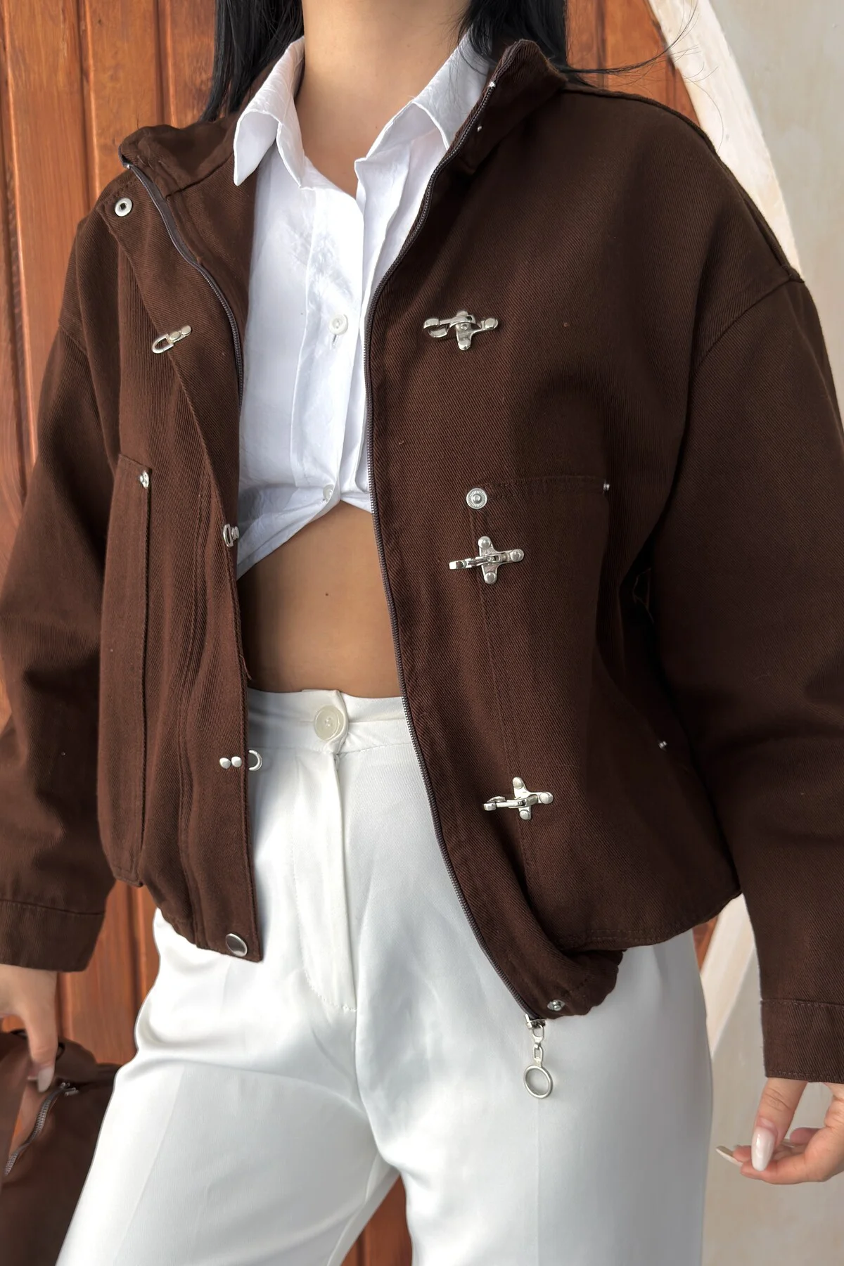 Kadın Japon Ceket ZR Yeni Sezon Metal Süslü Düğmeli Oversize Relaxed Fit Bomber Ceket Fiyatı, Yorumları ve Özellikleri