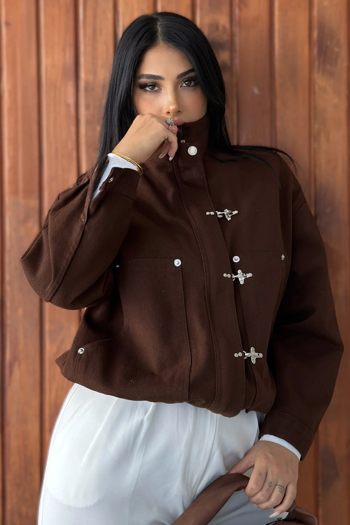 Kadın Japon Ceket ZR Yeni Sezon Metal Süslü Düğmeli Oversize Relaxed Fit Bomber Ceket Fiyatı, Yorumları ve Özellikleri