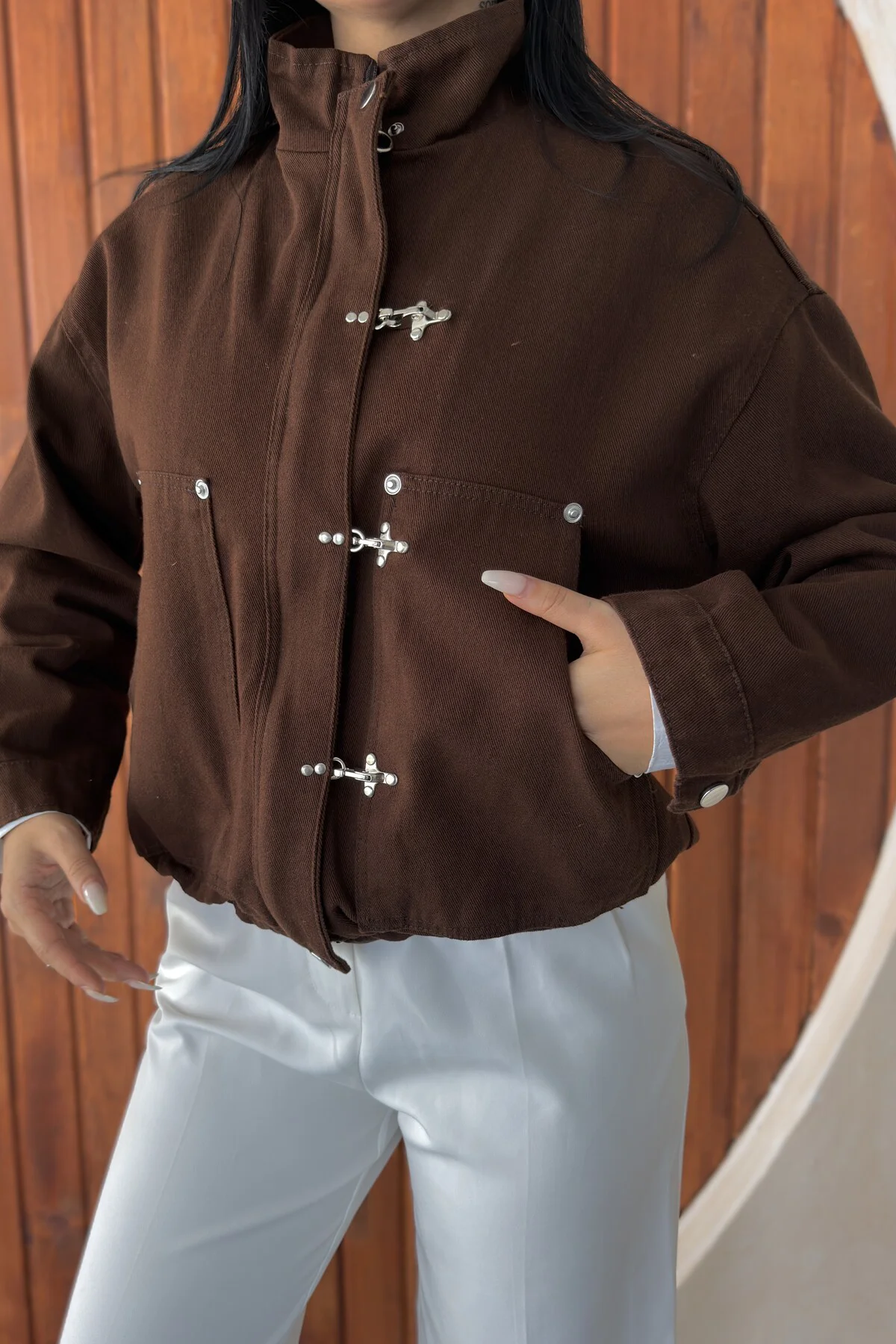 Kadın Japon Ceket ZR Yeni Sezon Metal Süslü Düğmeli Oversize Relaxed Fit Bomber Ceket Fiyatı, Yorumları ve Özellikleri