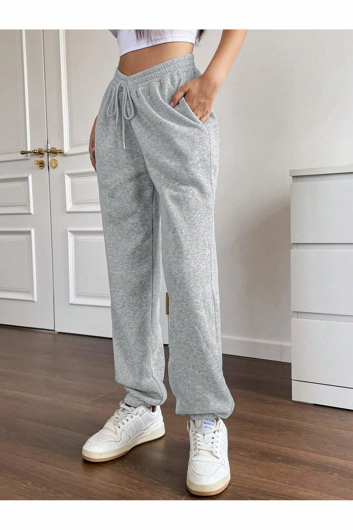 Kadın Jogger Kalın Kumaş Lastik Paça Eşofman Altı