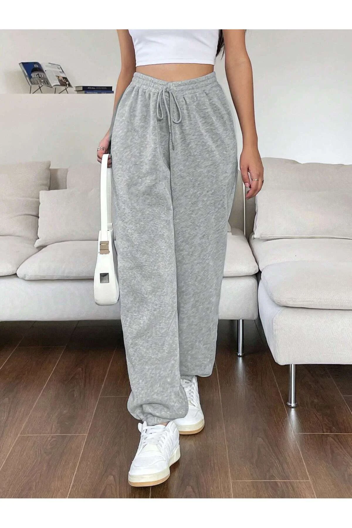 Kadın Jogger Kalın Kumaş Lastik Paça Eşofman Altı