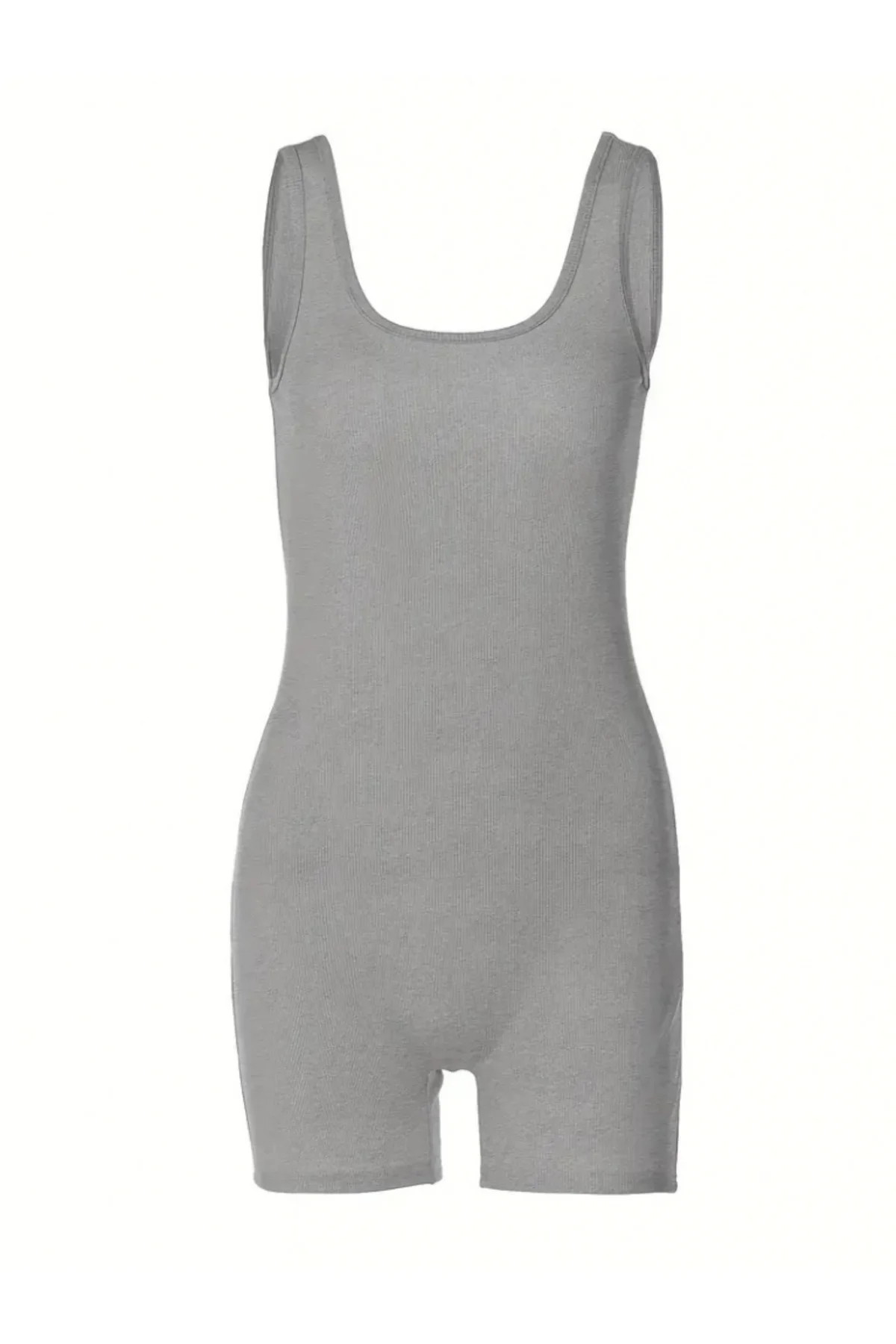 Kadın Kalın Askılı Bodycon Kaşkorse şort Tulum