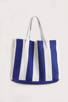 İhtiyaçavm Kadin Kanvas 2 Cepli Günlük Renkli Plaj Omuz Çantasi Mavi