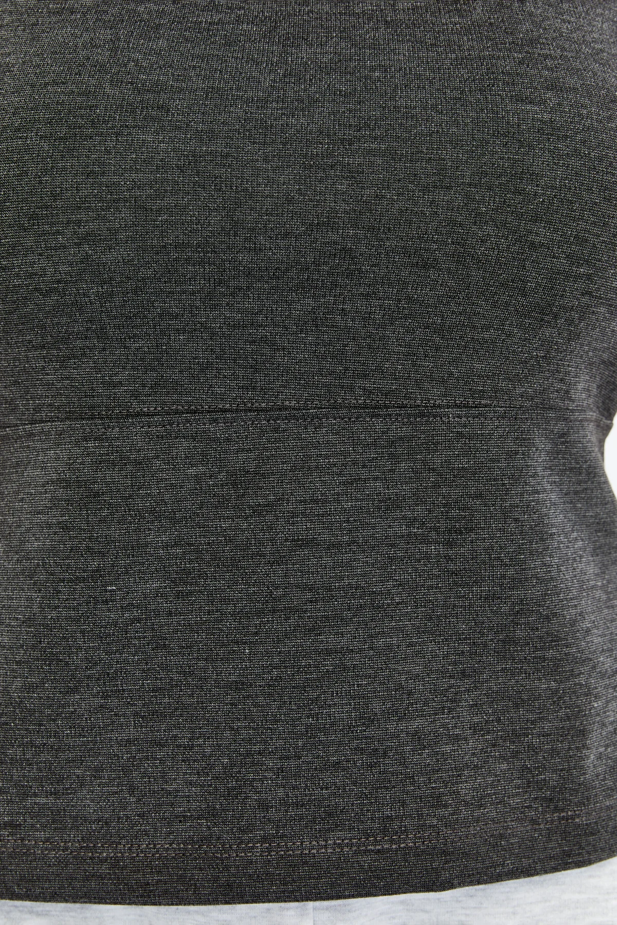 Kadın Kare Yaka Kolsuz Kalın Askılı Esnek Basic Bluz